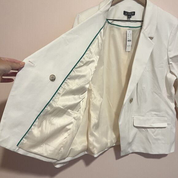 NWT J. Crew Devon Blazer in Bi-Stretch Cotton Blend in Ivory Size 20 Style BP412 - Picture 10 of 14